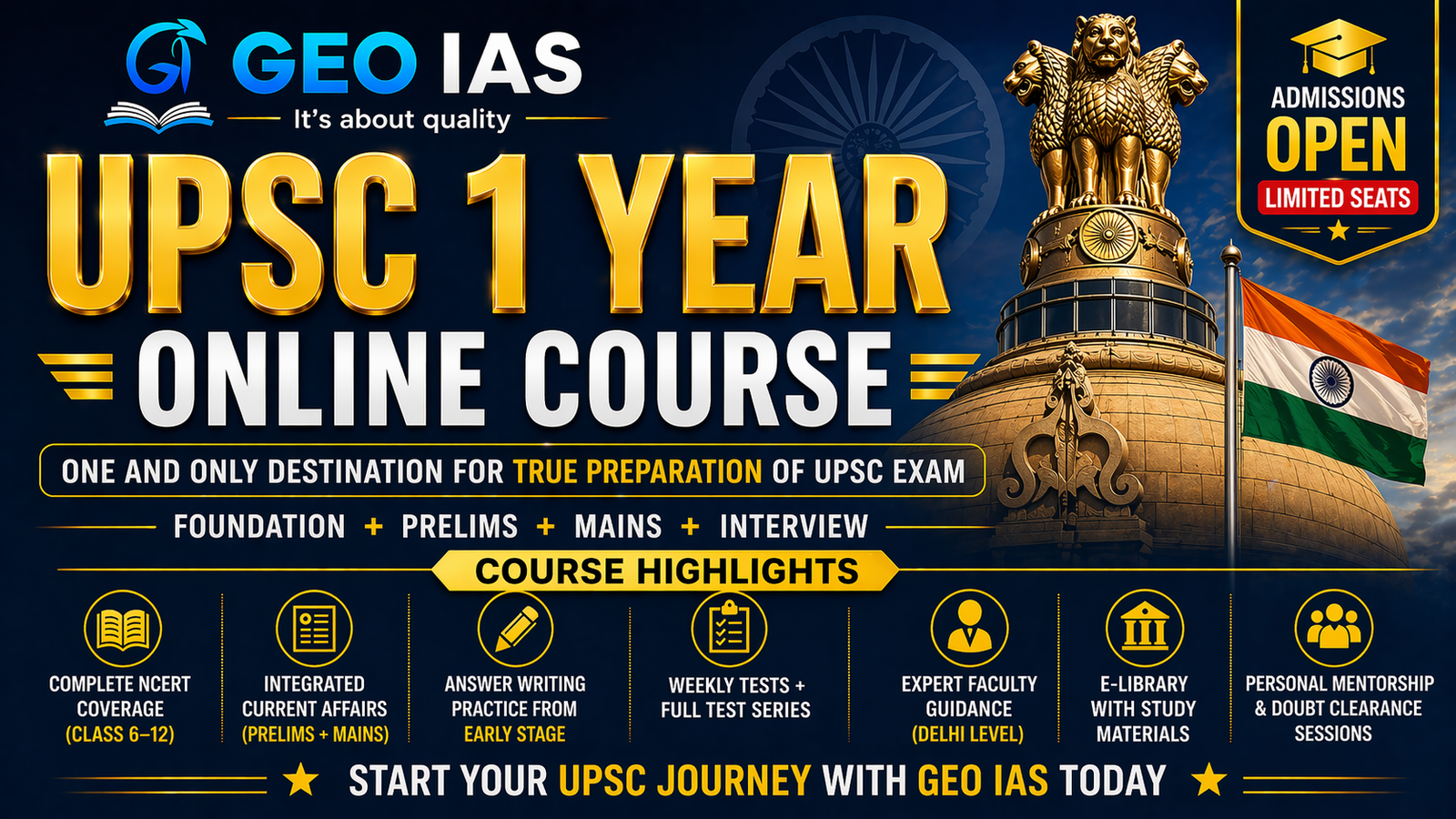 UPSC CSE 1 Year Integrated Course (Online)